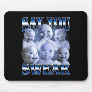 Tapis De Souris Bébé IA drôle qui rit en disant que vous jurez en 