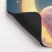 Tapis De Souris Bébé lapin dormant sur une lune (Coin)