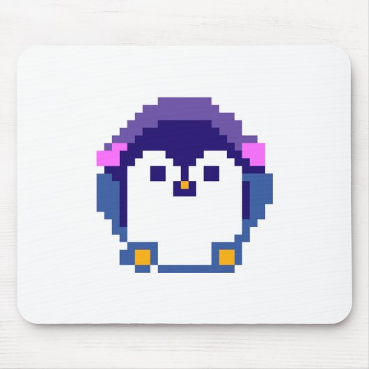 Tapis De Souris Bébé manchot pixelisé mignon (Devant)