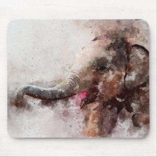 Tapis De Souris Bébé mignon, heureux et jouant Eléphant asiatique