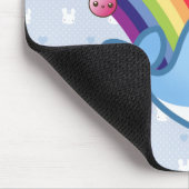 Tapis De Souris Bébé mignon narwhal avec l'arc-en-ciel, les nuages (Coin)