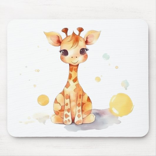 Tapis De Souris Bébé mignonne Giraffe Mousepad (Devant)
