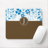 Tapis De Souris Bébé monogramme simple Mousepad bleu (Avec souris)