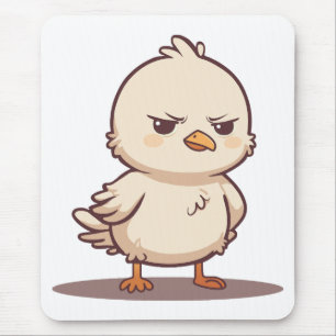 Tapis De Souris Bébé Oiseau Drôle et Grincheux Dessin Animé Kawaii
