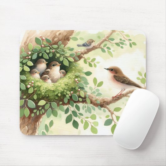 Tapis De Souris Bébé Oiseaux En Nid (Avec souris)