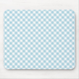 Tapis De Souris Bébé pâle Bleu Bleu blanc En vichy diagonale