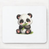 Tapis de souris bébé panda mignon mangeant du bamb (Devant)