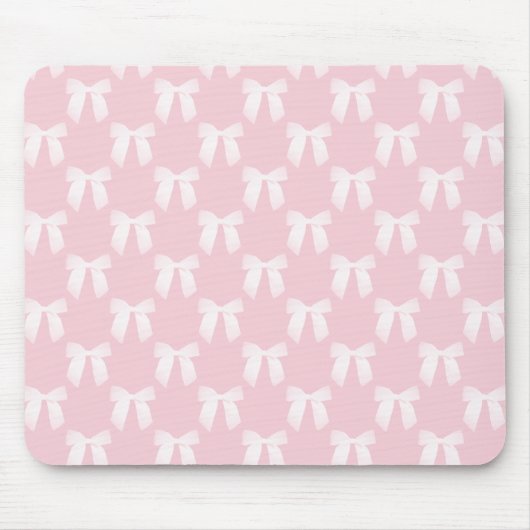 Tapis De Souris Bébé Pastel Rose Avec Vaches Blanches (Devant)