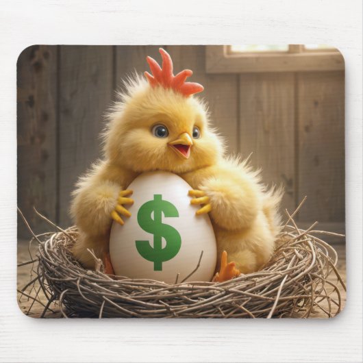 Tapis De Souris Bébé poussin avec un oeuf cher (Devant)