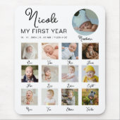 Tapis De Souris Bébé Première année 12 mois Photo Collage Moderne (Devant)