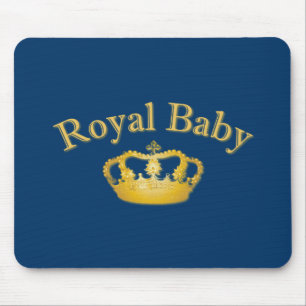 Tapis De Souris Bébé royal avec couronne dorée