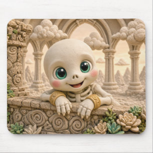 Tapis De Souris Bébé squelette mignon, mythique