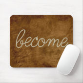 Tapis De Souris BECOME Rope Text on Brown Leather (Avec souris)