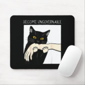 Tapis De Souris Become Ungovernable - Black Cat Biting Hand Funny (Avec souris)