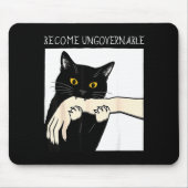 Tapis De Souris Become Ungovernable - Black Cat Biting Hand Funny (Devant)