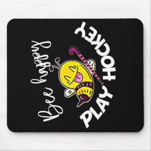 Tapis De Souris Bee Happy Jouer Hockey Bee Don, J'Aime Bee Honey