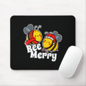 Tapis De Souris Bee Merry _ Cute Honey Bees Santa Claus _ Christma (Avec souris)