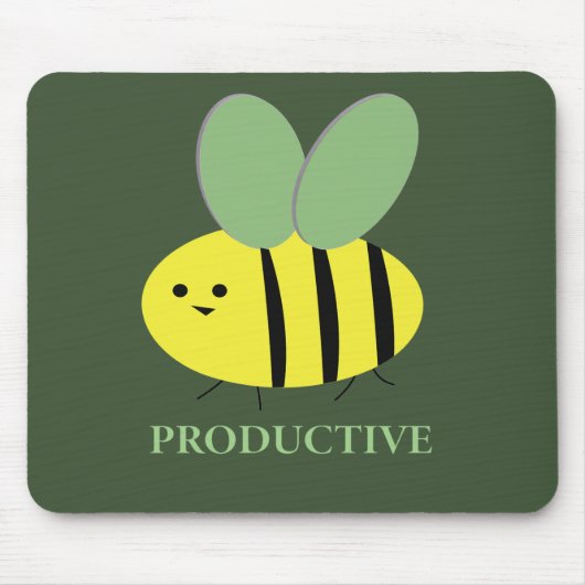 Tapis De Souris Bee Productive, Green (Devant)