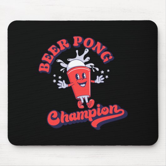 Tapis De Souris Beer Pong Champion Funny Drinking Game T Shirt  (Devant)