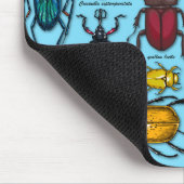Tapis De Souris Beetons sur bleu (Coin)
