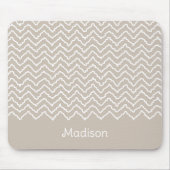 Tapis De Souris Beige And White Squiggly Chevron Zigzag Pattern (Devant)