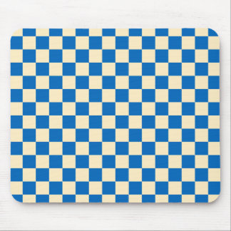Tapis De Souris Beige + Bleu Chèque À damiers Motif en damier