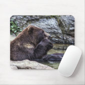 Tapis De Souris Bel ours gris Brown (Avec souris)