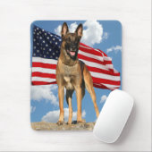 Tapis De Souris Belge Malinois avec le mousepad de drapeau (Avec souris)