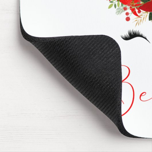 Tapis De Souris Believe Red White Insettia Reindeer Unicorn (Coin)