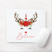 Tapis De Souris Believe Red White Insettia Reindeer Unicorn (Avec souris)