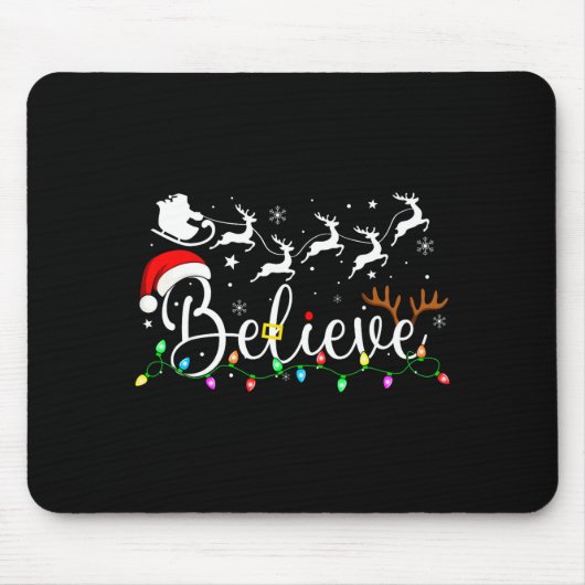 Tapis De Souris Believe Santa Claus Believe Christmas Matching Paj (Devant)