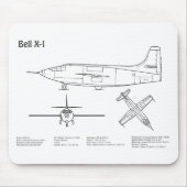 Tapis De Souris Bell X-1 - Plan directeur de l'avion BD (Devant)