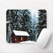 Tapis De Souris Belle Abstraite Petite Cabine d'hiver (Avec souris)