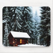 Tapis De Souris Belle Abstraite Petite Cabine d'hiver (Devant)
