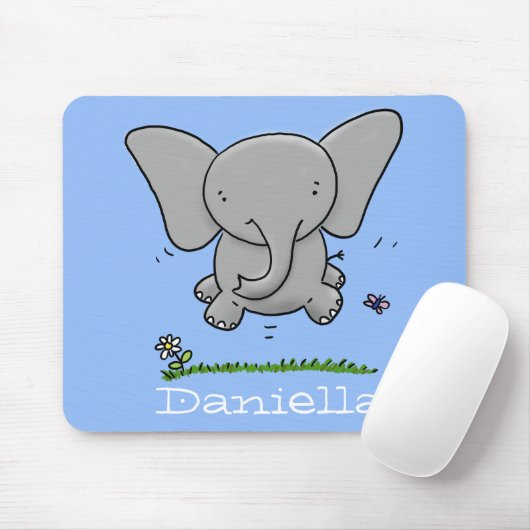 Tapis De Souris Belle adorable dessin d'éléphant bébé (Avec souris)