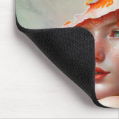 Tapis De Souris Belle artiste Abstraite Red Haired Ginger Girl (Coin)