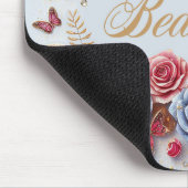 Tapis De Souris "Belle" aux papillons et rose (Coin)