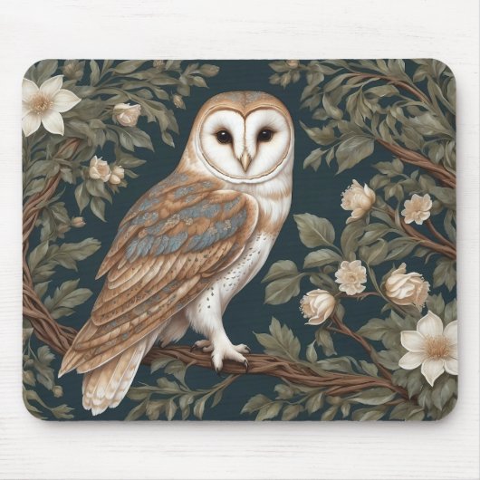 Tapis De Souris Belle Barne Owl William Morris Inspiré (Devant)