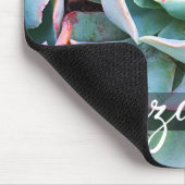 Tapis De Souris Belle Cactus Vert Photo Nom Personnalisé Script (Coin)