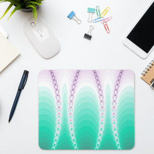 Tapis De Souris Belle Chaîne fractale pourpre vert dégradé
