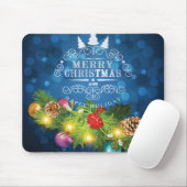 Tapis De Souris Belle conception de Noël avec branches de neige (Avec souris)