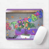 Tapis De Souris Belle couleur Art d'anniversaire Imprimer (Avec souris)