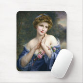 Tapis De Souris Belle Dame vintage En Bleu (Avec souris)