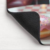 Tapis De Souris Belle Donut et café au Retro Diner (Coin)