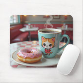 Tapis De Souris Belle Donut et café au Retro Diner (Avec souris)