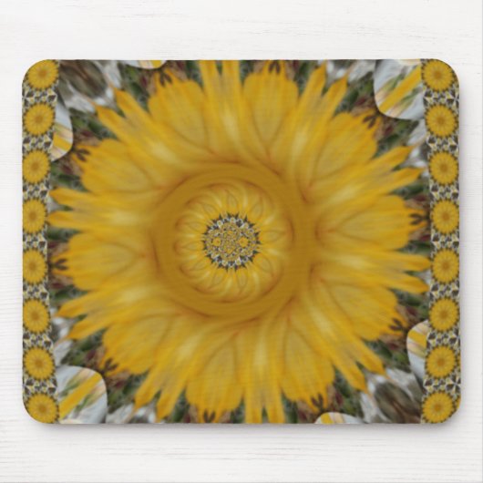 Tapis De Souris Belle Dorée Fleur Soleil Design Lumineux (Devant)