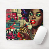Tapis De Souris Belle Femme Monter sur le bâton de lèvres (Avec souris)