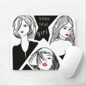 Tapis De Souris belle fille (Avec souris)