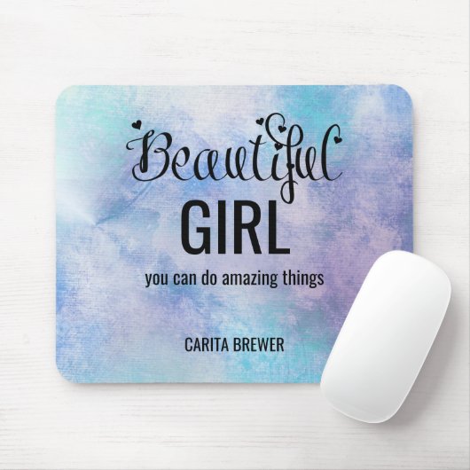 Tapis De Souris Belle fille Inspirational Souris Pad (Avec souris)