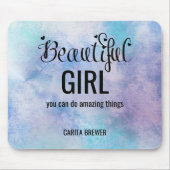 Tapis De Souris Belle fille Inspirational Souris Pad (Devant)